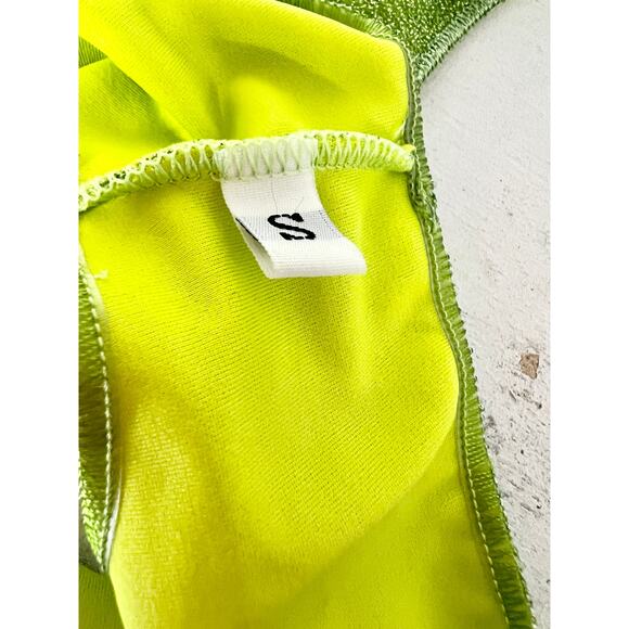Oséree Lumiere 90's Sporty Two Piece Bikini Set Lime & Ocean Blue Women's Size S - Picture 6 of 7